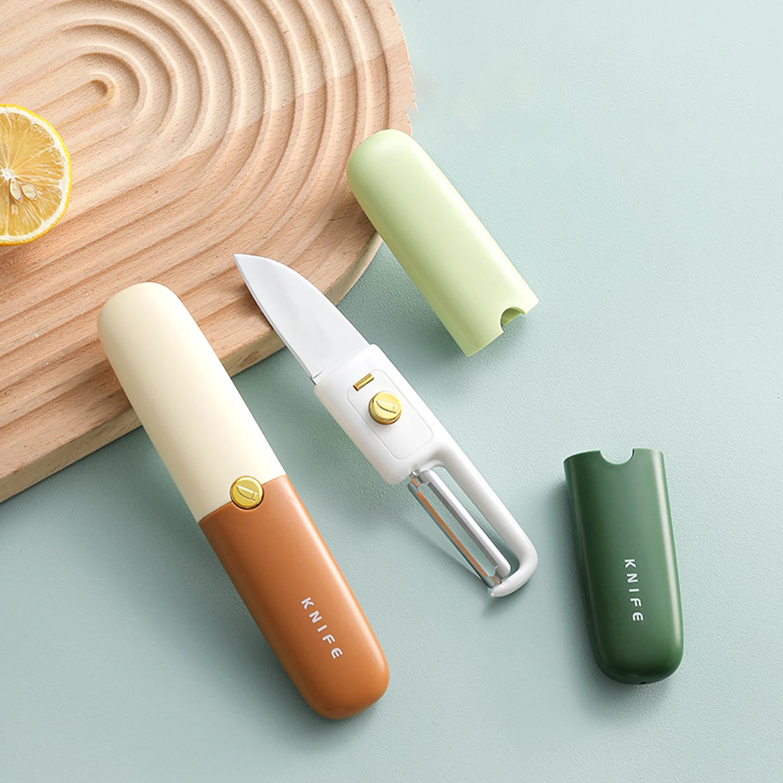 

Two-in-one Fruit Knife Multifunctional Portable Stainless Steel Fruit Peeling Vegetable Peeling Knife Grater Kitchen Accessories