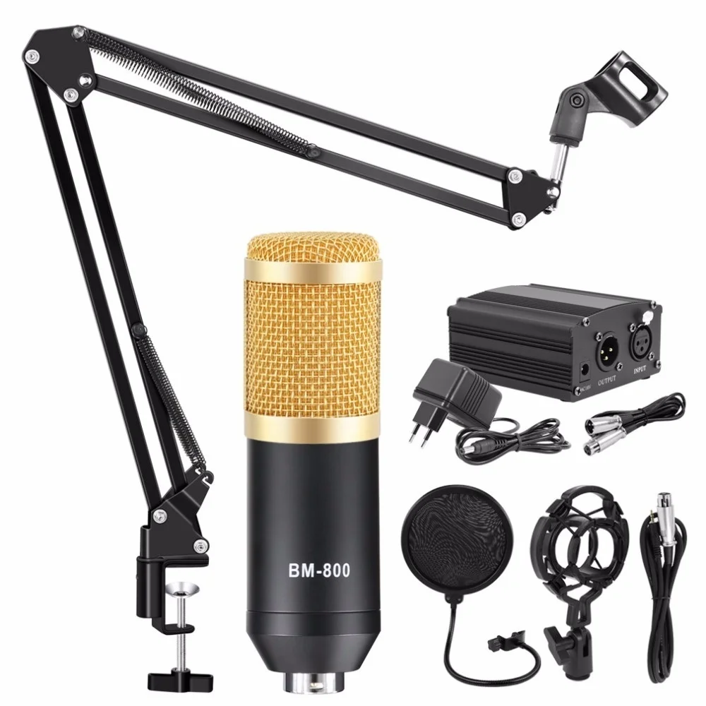 

Bm 800 Condenser Microphone Studio Recording Kits Bm800 Karaoke Microphone For Computer Bm-800 Mic Stand Phantom Power