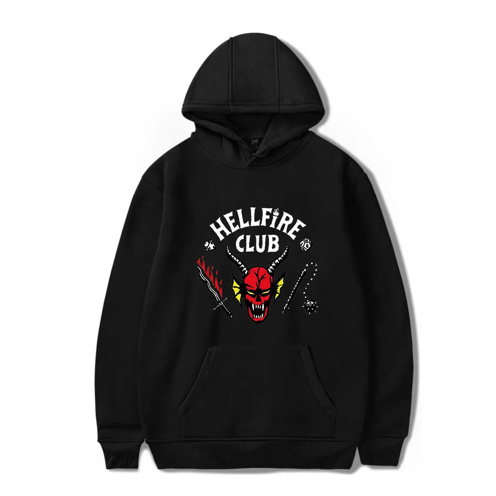 

Stranger Things Season 4 Hoodies Hellfire Club Upside Down Casual Hip Hop Men Women Hoodies Oversized Sweatshirt Dropshipping