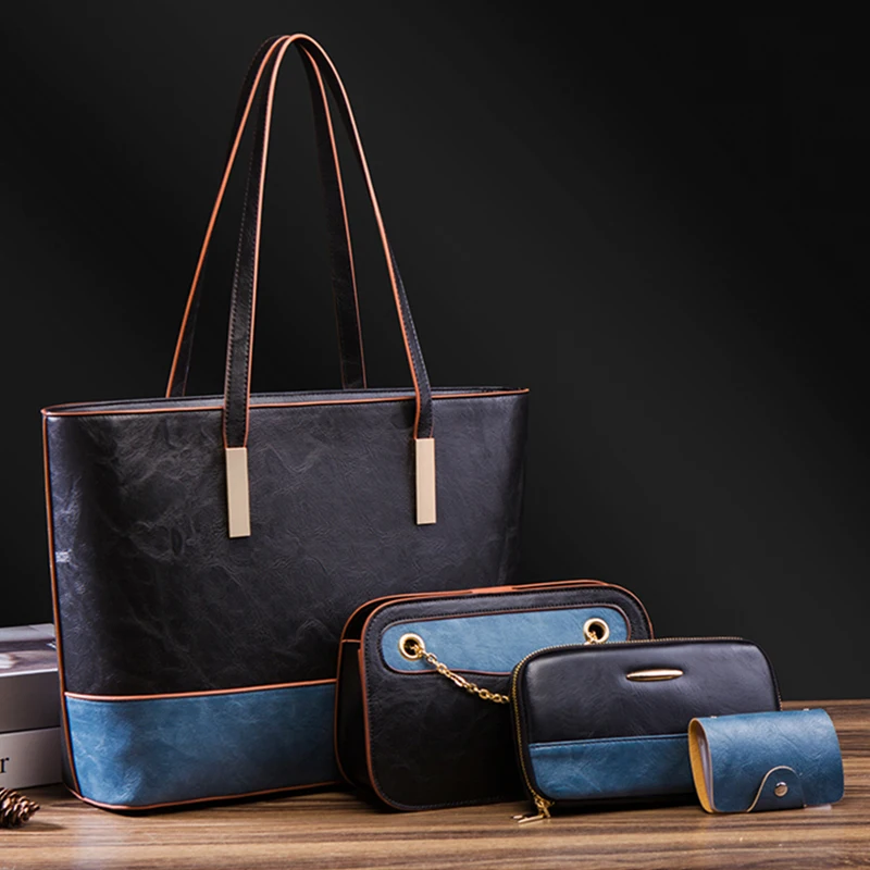 2022 новые модные женские сумки вместительные Черная Женская композитная сумка