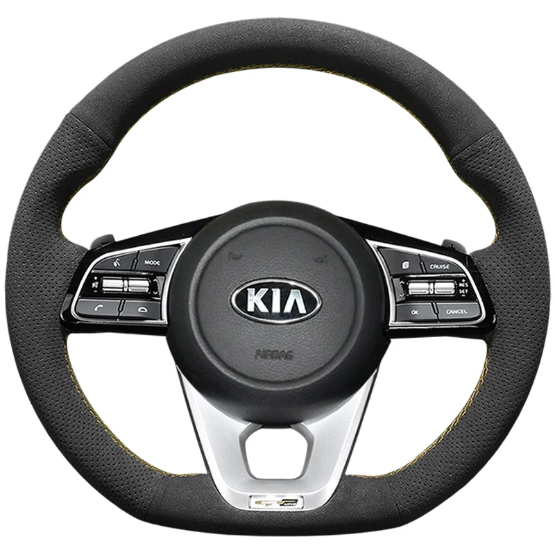 

Кожаный замшевый чехол на руль для Kia K3 sportage K5 KX3 K2 kx1 fcrte