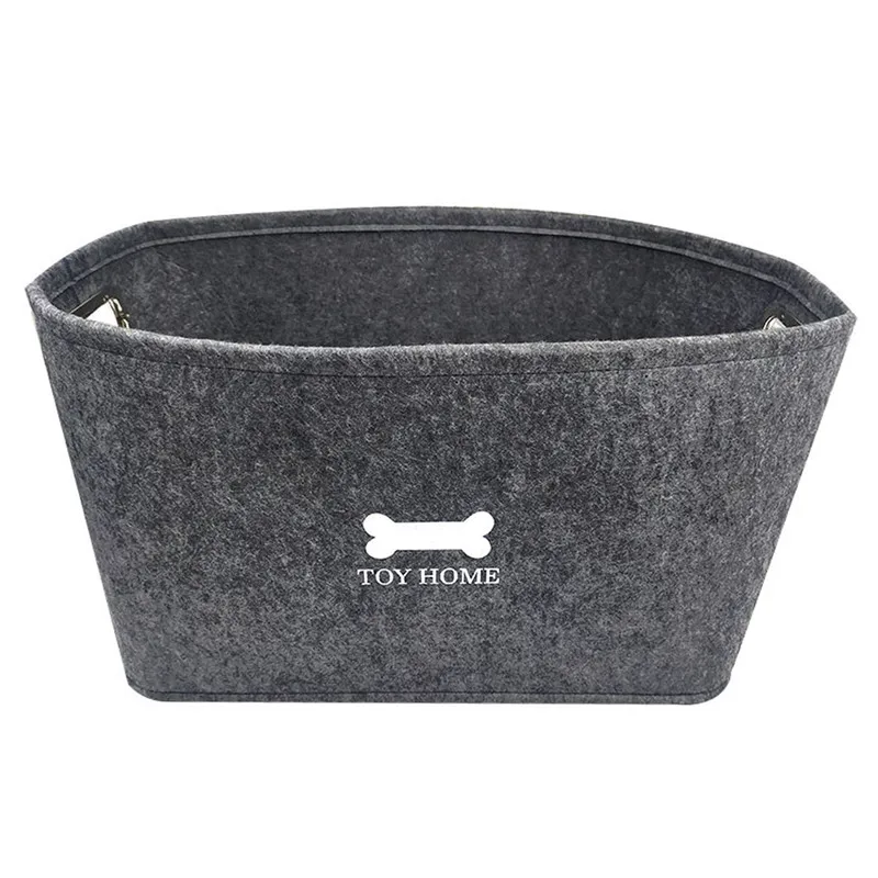 

Felt Cute Dog Toy Basket Large Capacity Cat Pet Storage Accessories Gray Breathable Storage Bag Accessories Pet Product Stuff