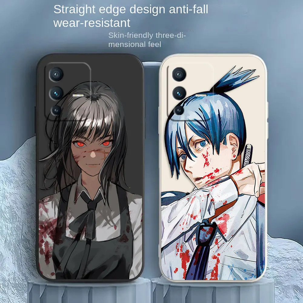

Hot Blooded Anime Chainsaw Man Phone Case For VIVO S1 S5 S6 S7 S9 S9E S10 S12 S15 S16 S16E V29 V20 V21 V23 V25 PRO 5G Case Funda