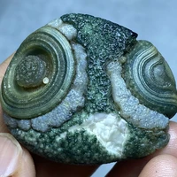 1pcs natural stone alxa gobi agate stone surface surface qiao color eye stone relief eye pictographic stone