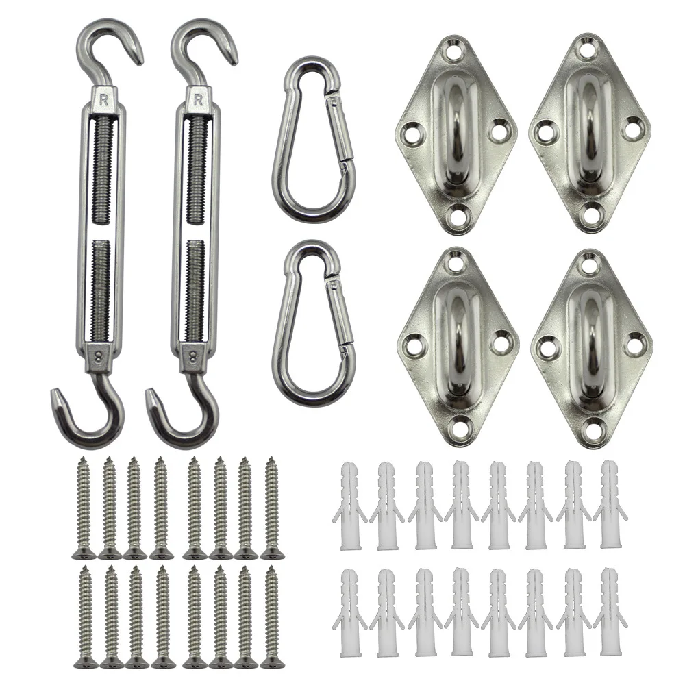 8mm set 2PCS for sale. RICHWITS Shade Sail Stainless Steel Fittings Turnbuckle Screws Snap Hooks Diamond Eye Plate