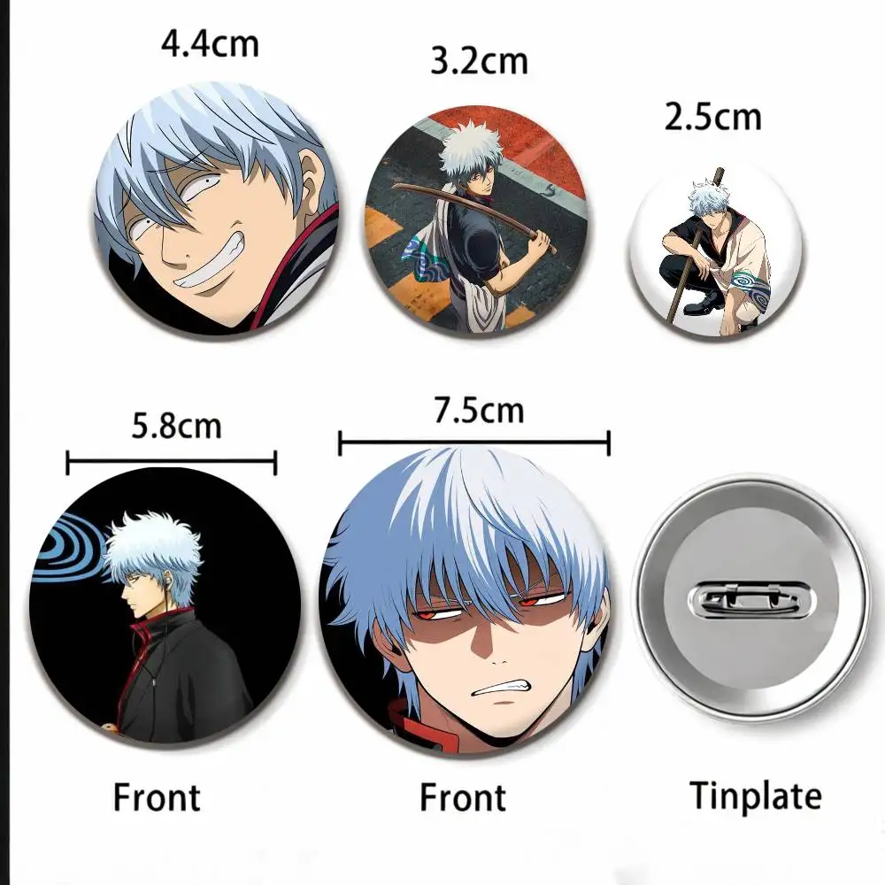 Фото Броши и значки A-Anime Gintama Sakata Gintoki 25 мм, 32 мм, 44 мм, 58 мм, 75 мм для аксессуаров и подарков №3