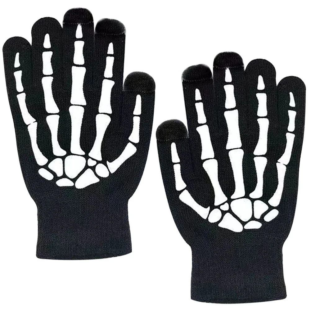 Флуоресцентные перчатки для Хэллоуина череп кость стильный велосипедный