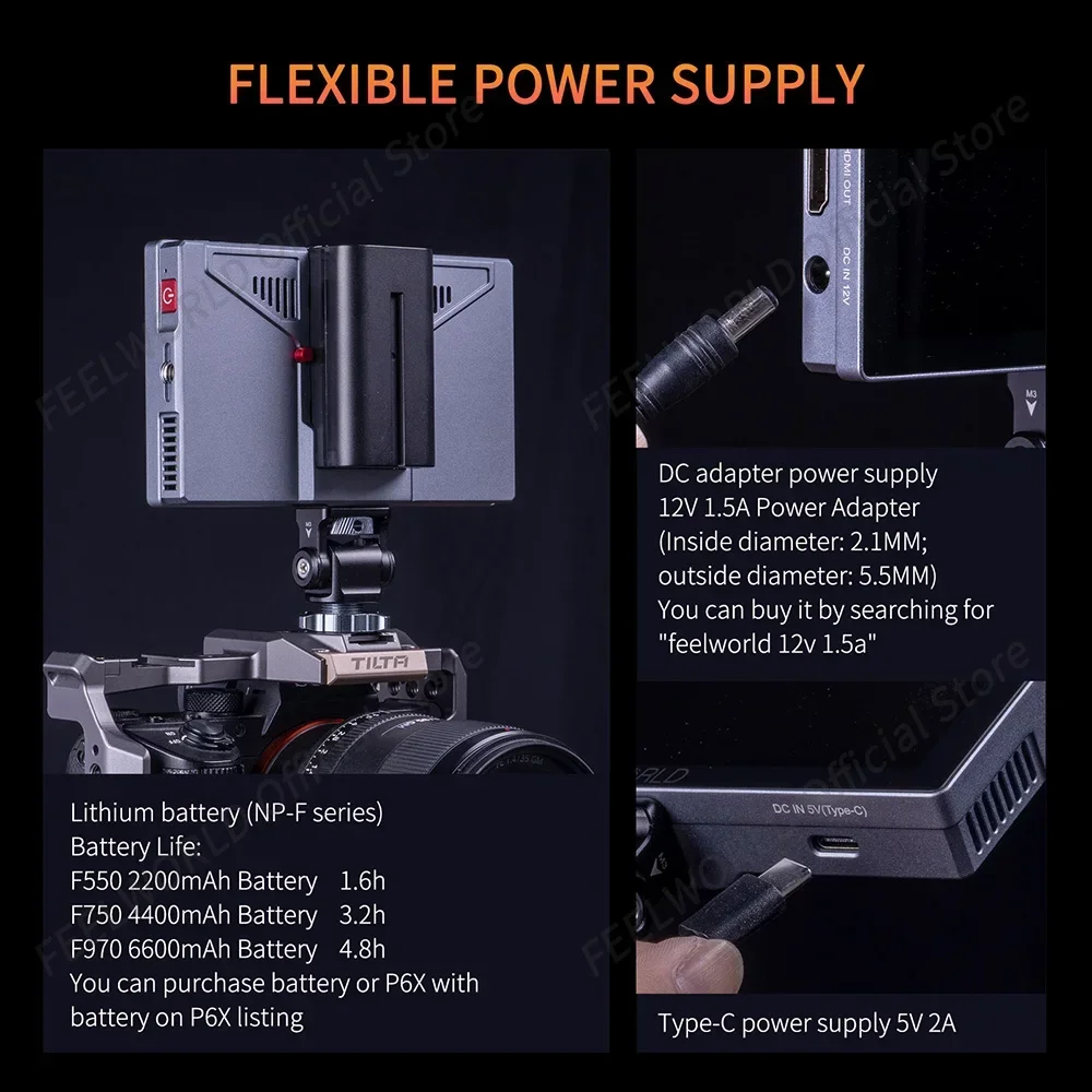 FEELWORLD P6X 5 5-дюймовый полевой монитор для камеры алюминиевый высокая яркость 1000 нит