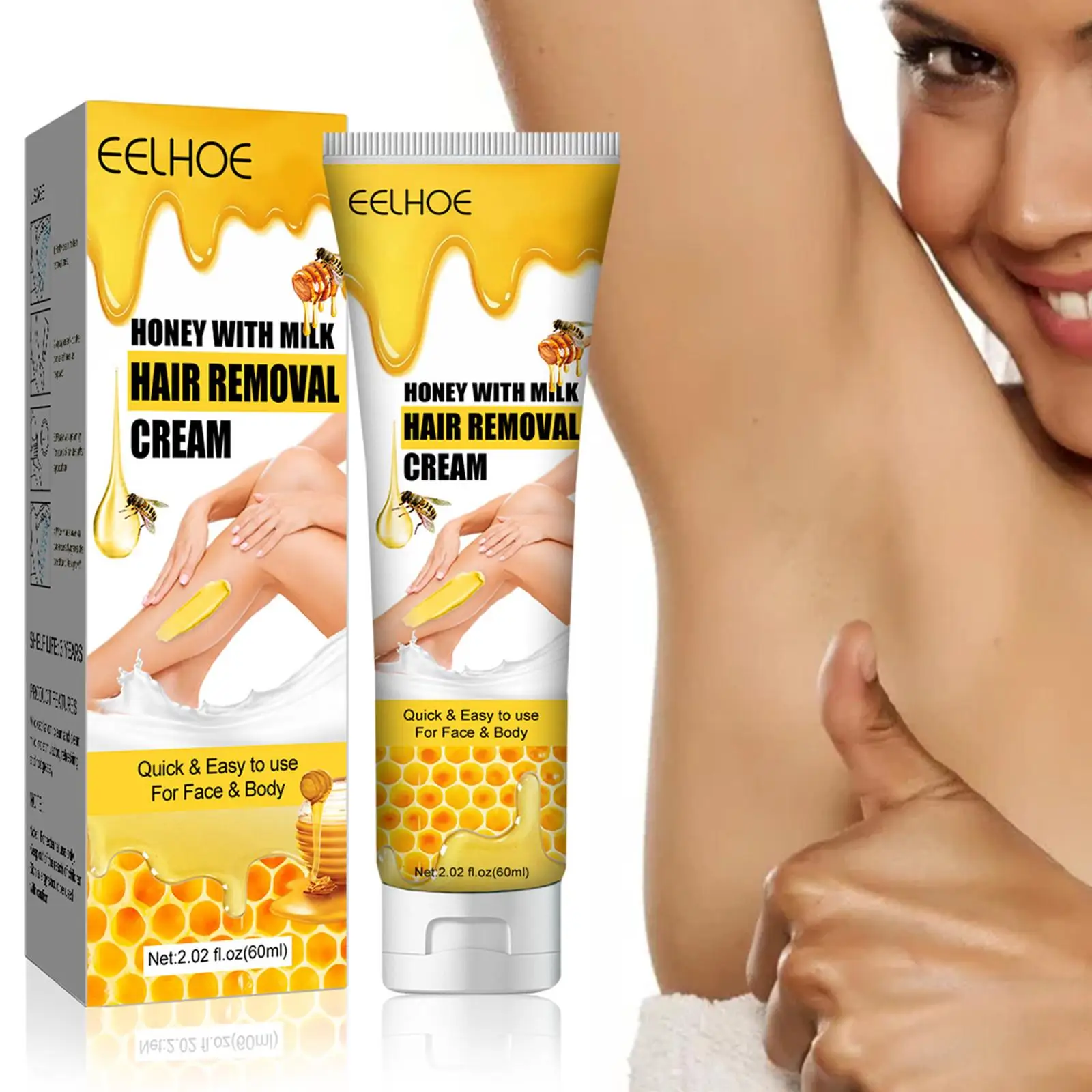 

Hair Removal Cream Portable Hair Remover Cream Depilatory Cream 60ml Gentle Soothing for Arm Underarms Armpit Legs Men Women