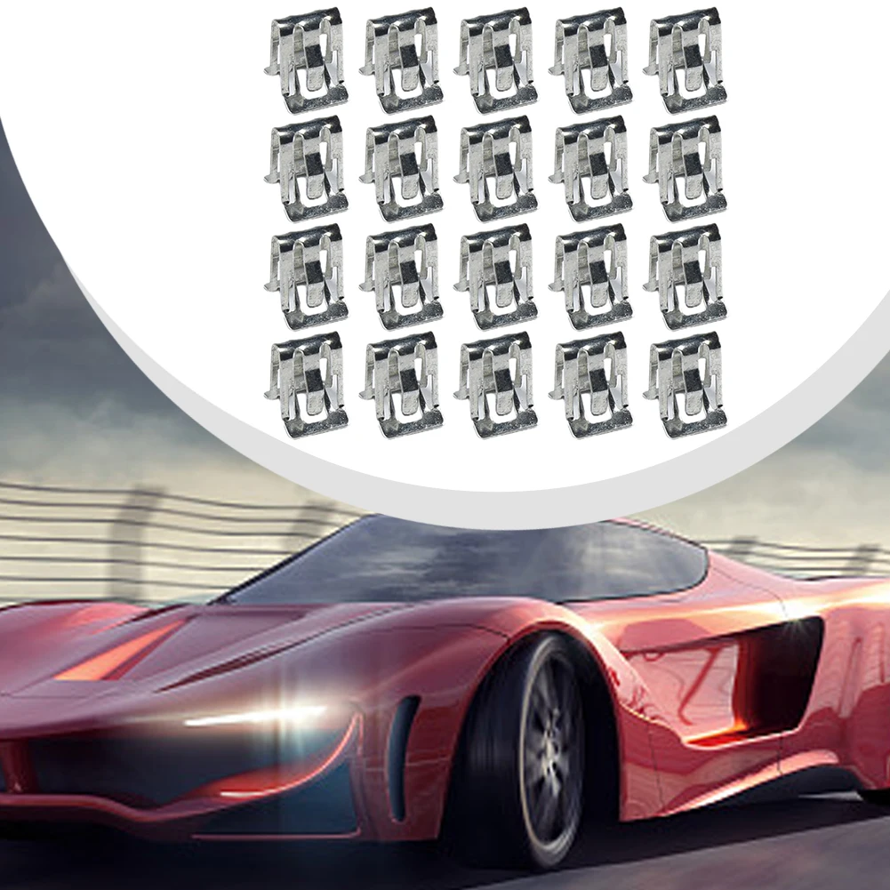 

25Pcs Car Clips Fastener Clips Metal High Quality Metal Fastener Clips Professional Durable Metal Fastener Clips