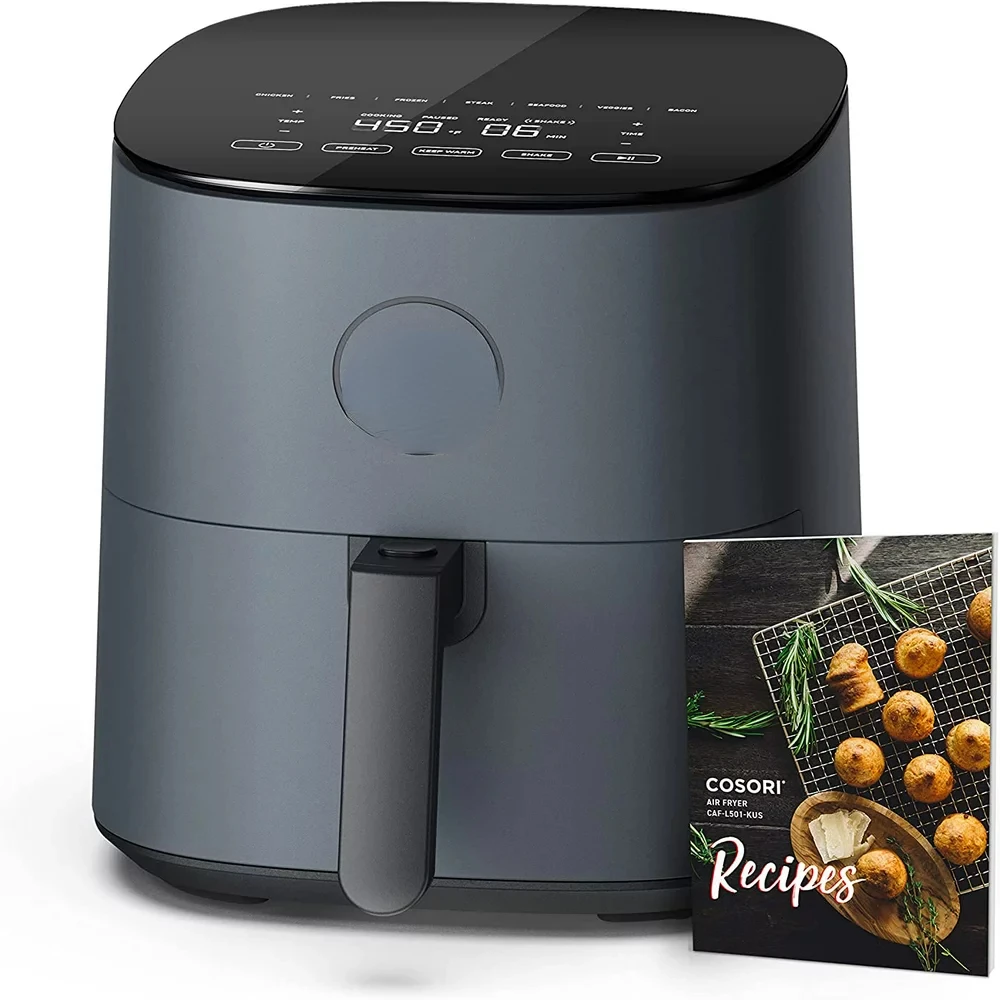 

Air Fryer, 5 QT Compact 9-in-1 Oven, Preheat, 450°F Max, Dishwasher-Safe, Dark Gray