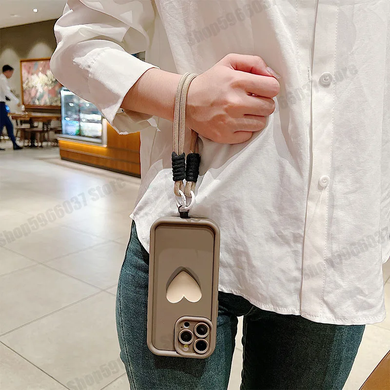 Чехол для Huawei nova 12 SE чехол телефона NOVA12i милое сердце любви с ремешком