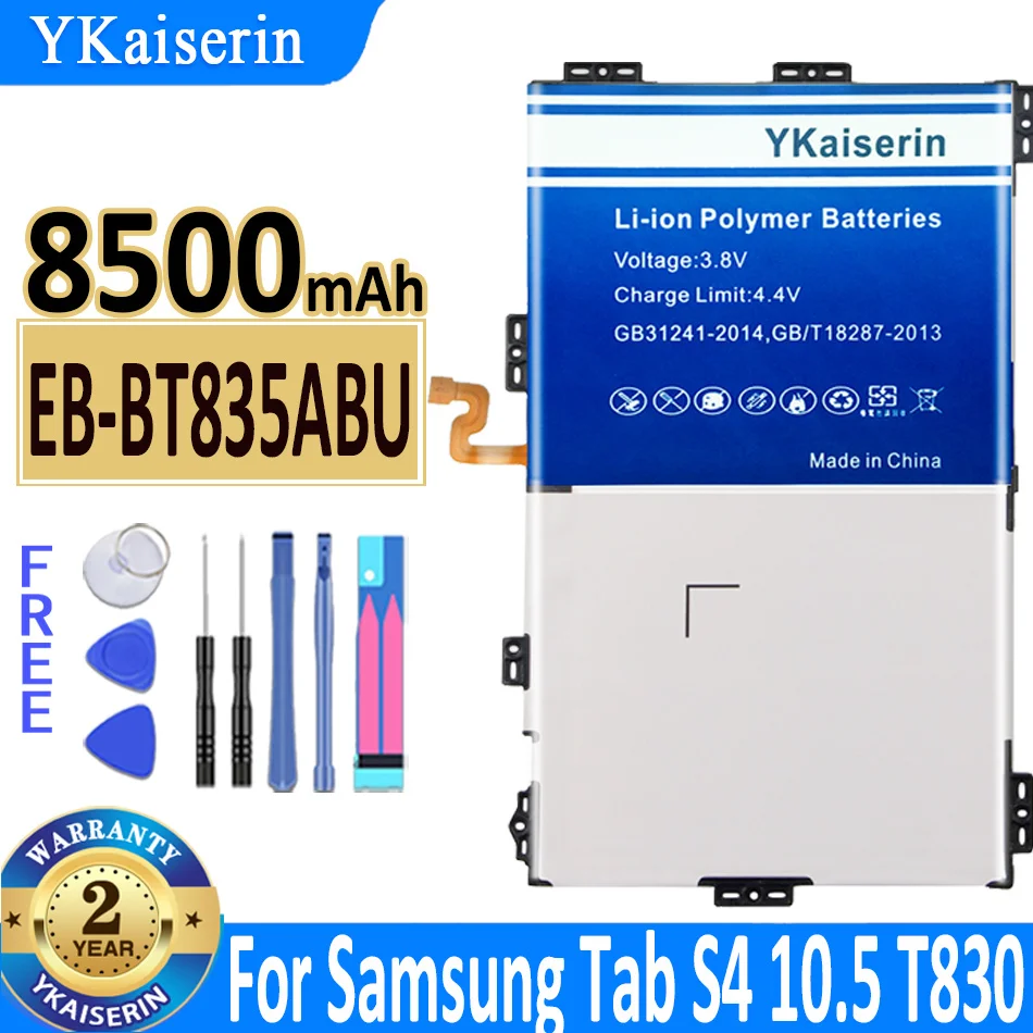 

YKaiserin Phone Battery 8500mAh EB-BT835ABU For Samsung Galaxy Tab S4 10.5 SM-T830 T830 SM-T835 T835 Bateria + Free Tools