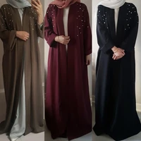 muslim fashion turkey adult casual beading women robe musulmane dubai abaya dress lace arab worship service islamic clothing