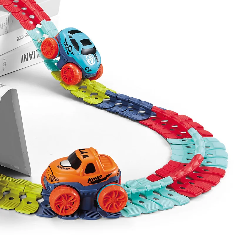 Changeable Track With LED Light-Up Race Car Racing Set Flexible Railway Assembled Birthday Gift For Kids Boys Toy | Игрушки и хобби