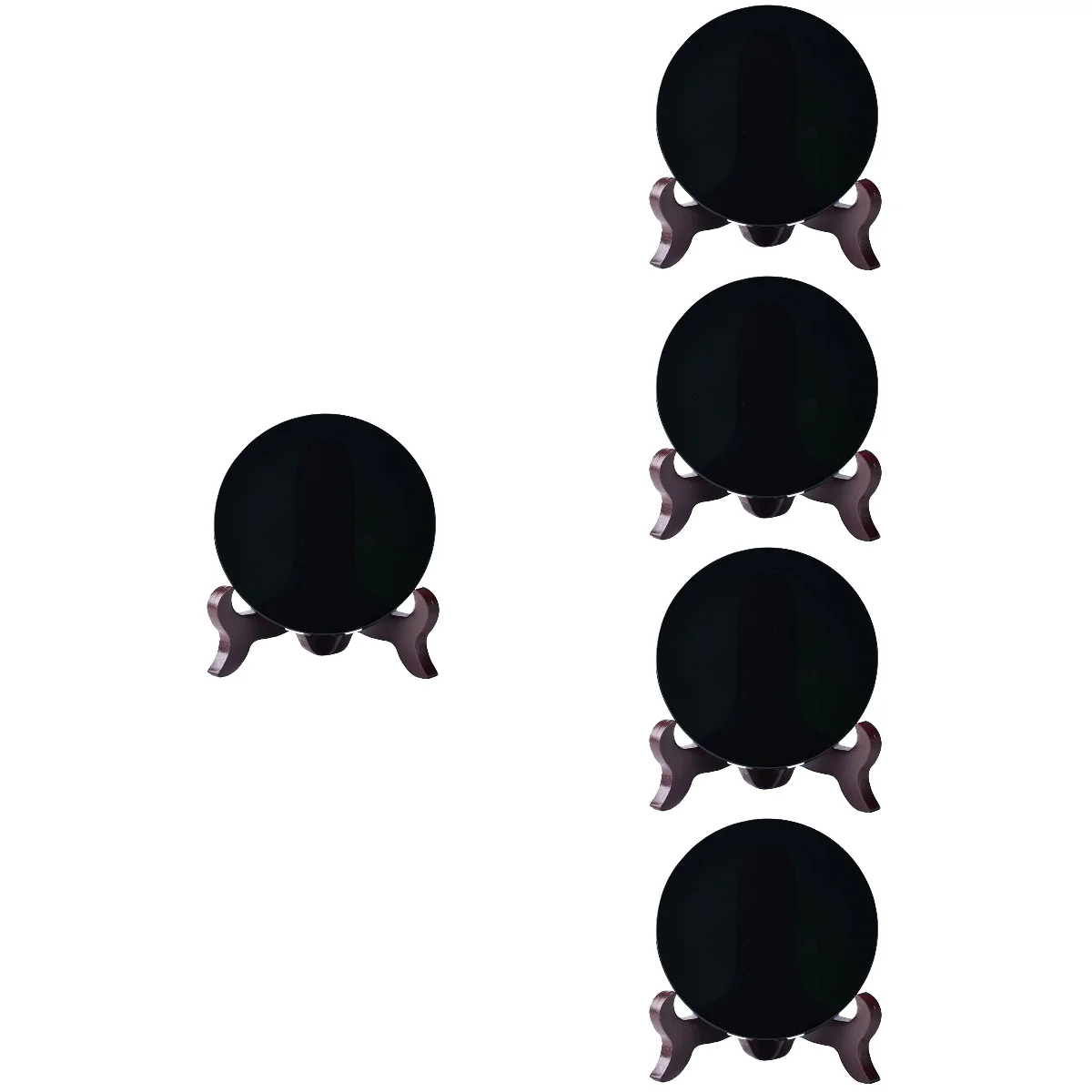 

5 Sets Office Desk Decorations Obsidian Mirror Modern Aesthetic Accent Natural 12x10cm Living Room Black Divination