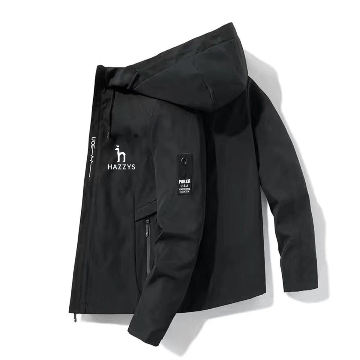 

Куртка-бомбер HAZZYS, Мужская ветровка, пальто на молнии, весенне-осенняя повседневная одежда для работы, уличная одежда с капюшоном для приключений, одежда для мужчин, 2023