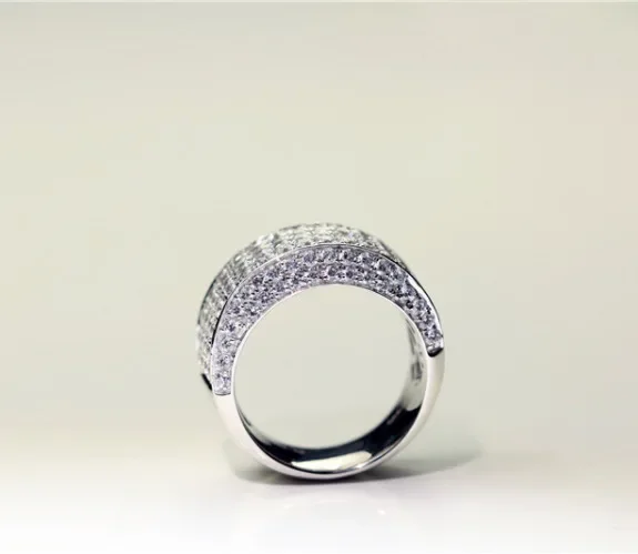 Кольцо DIWENFU в стиле хип-хоп 18 к из белого золота ювелирные изделия кольцо унисекс