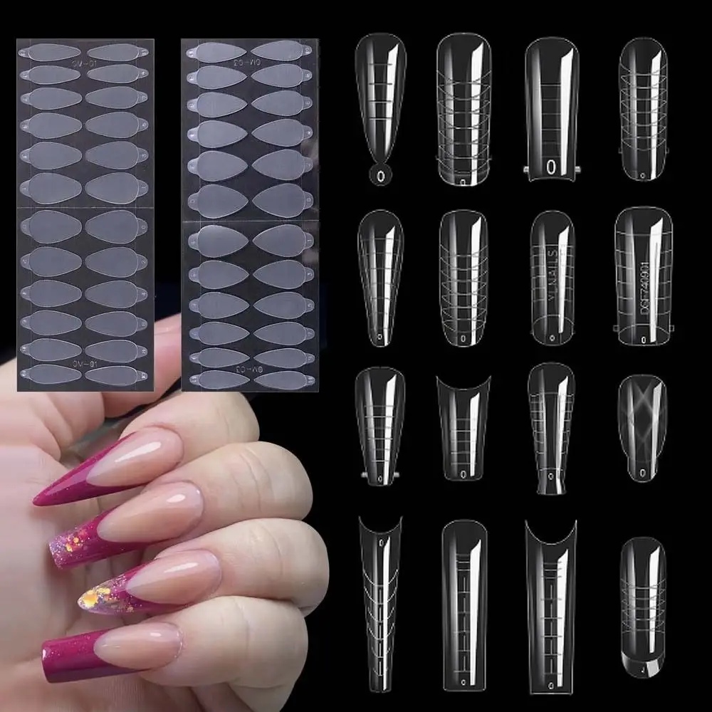 

24pcs/sheet French Forma Dual Sticker Silicone French Line for Dual Forms False Tips Poly Nail Gel System Extension Nails Mold