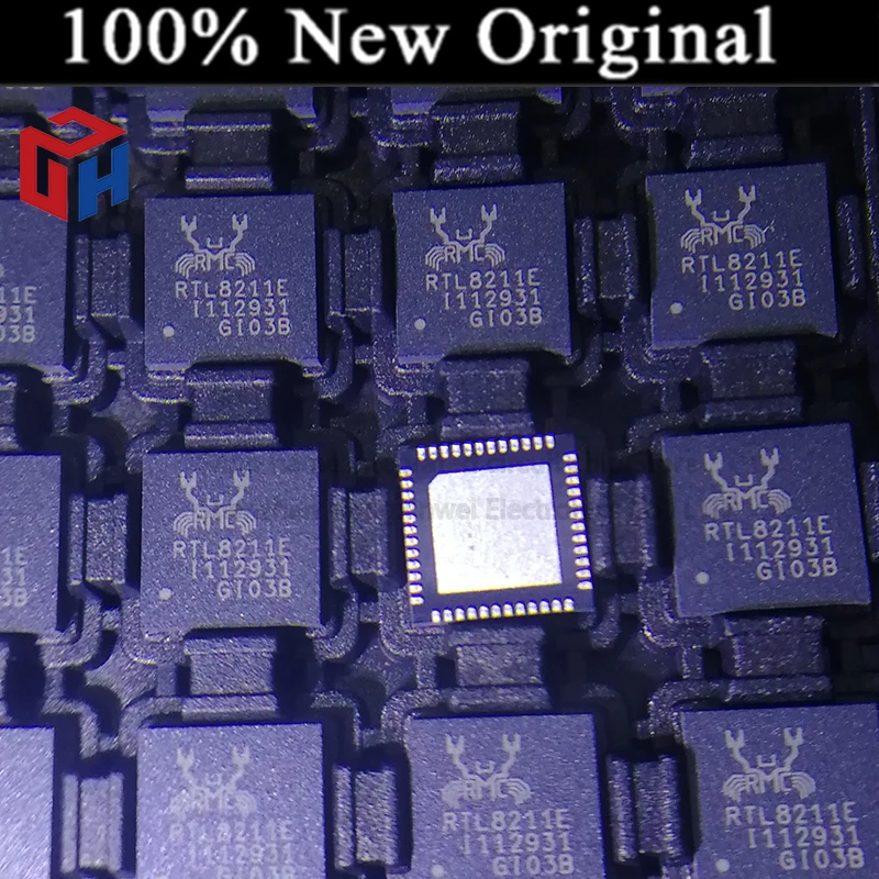

10PCS/Lot RTL8211E-VB-CG QFN48 100% new original Ethernet chip 10/100/1000 Base-T PHY GMII, MII, RGMII 1.43V ~ 3.63V