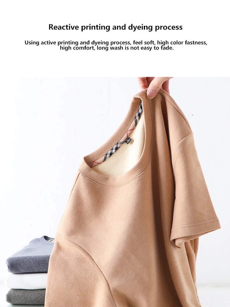 Двусторонняя бархатная Мужская футболка с коротким рукавом теплое нижнее белье