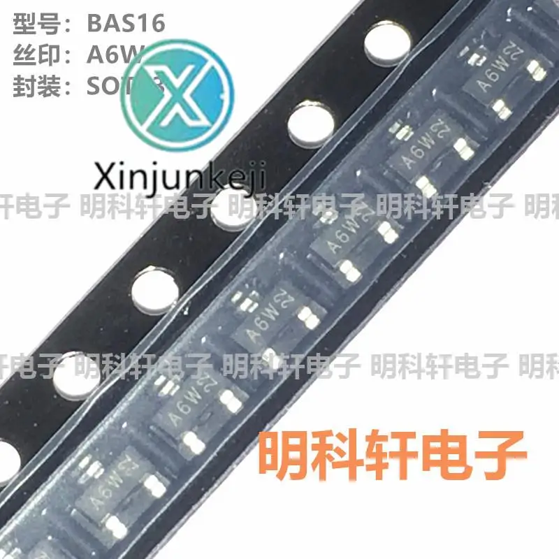 

100pcs orginal new BAS16 Silkscreen A6W SOT23 SMD Switch Diode