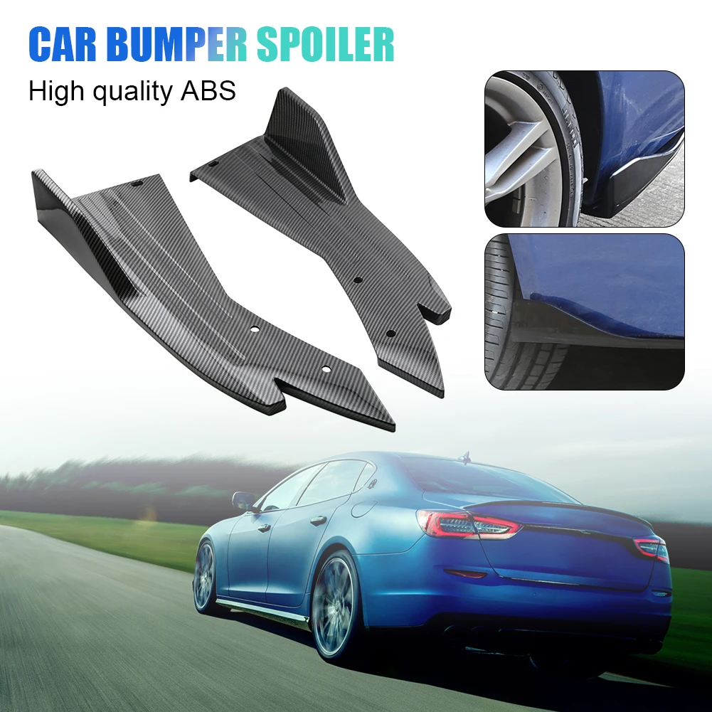 

1Pair Car Rear Bumper Lip Diffuser Universal Lip Spoiler Carbon Fiber Scratch Protector Splitter Canard Exterior Accessories