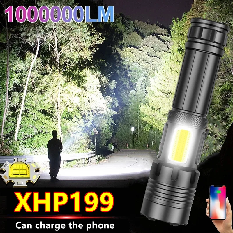 

800000LM XHP199 Most Powerful Led Flashlight Torch XHP90 16 CORE USB Rechargeable High Power Tactical Flashlight 18650 Hand Lamp