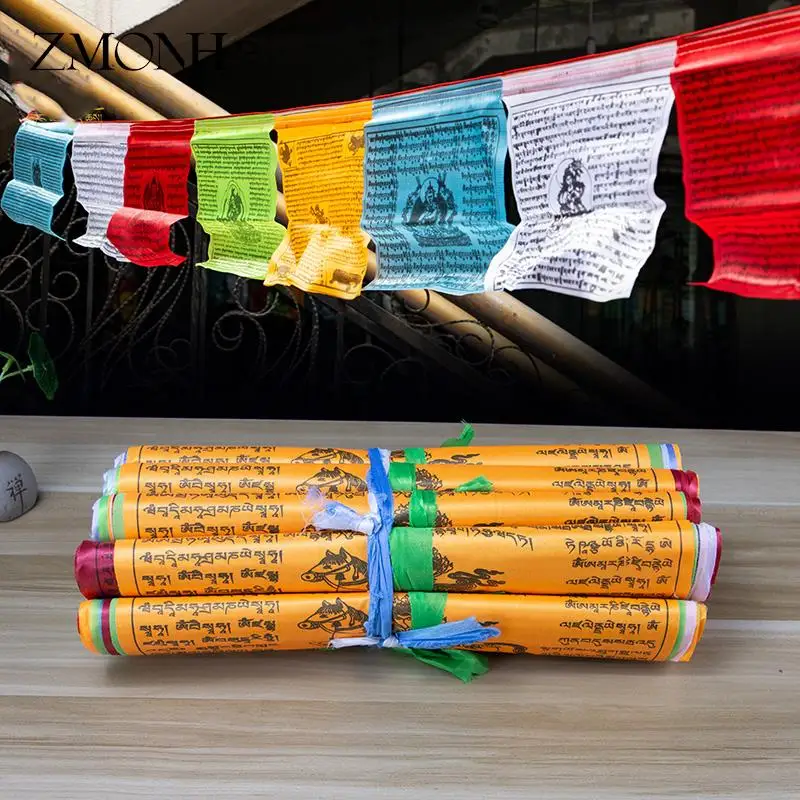 20pcs Tibetan Buddhist Prayer Flags 5 Different Colors Fabric Craft Polyester Tibet Style Decorative Flag