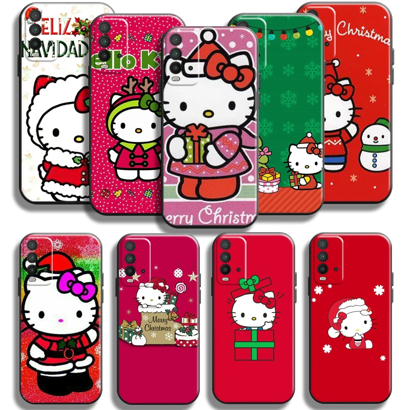 

Hello Kitty Kuromi Christmas Phone Case For Xiaomi Redmi 9T 6.53 Inch Back Soft Silicone Cover Carcasa