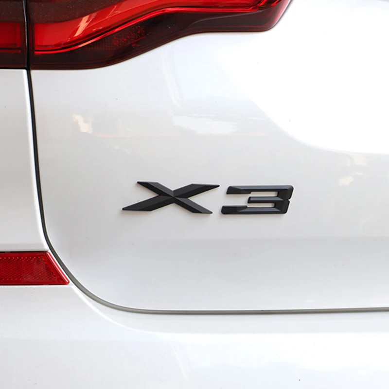 Черные хромированные 3d-буквы на клейкой основе для багажника автомобиля алфавит