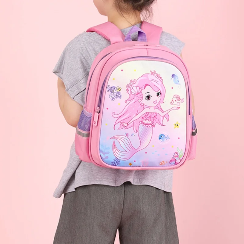 Grade 1-3 Anime Girl Princess Rainbow Unicorn Mermaid Small Backpacks New Children Cute Cartoon Preschool Bags Lightweight Hot