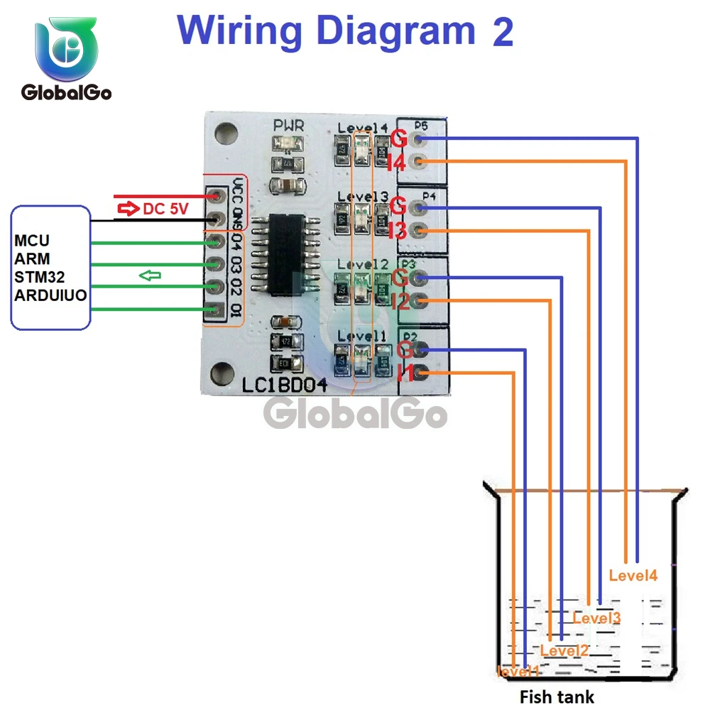 Плата цифрового индикатора уровня жидкости для Arduino UNO NANO 5 в постоянного тока 4 шт.