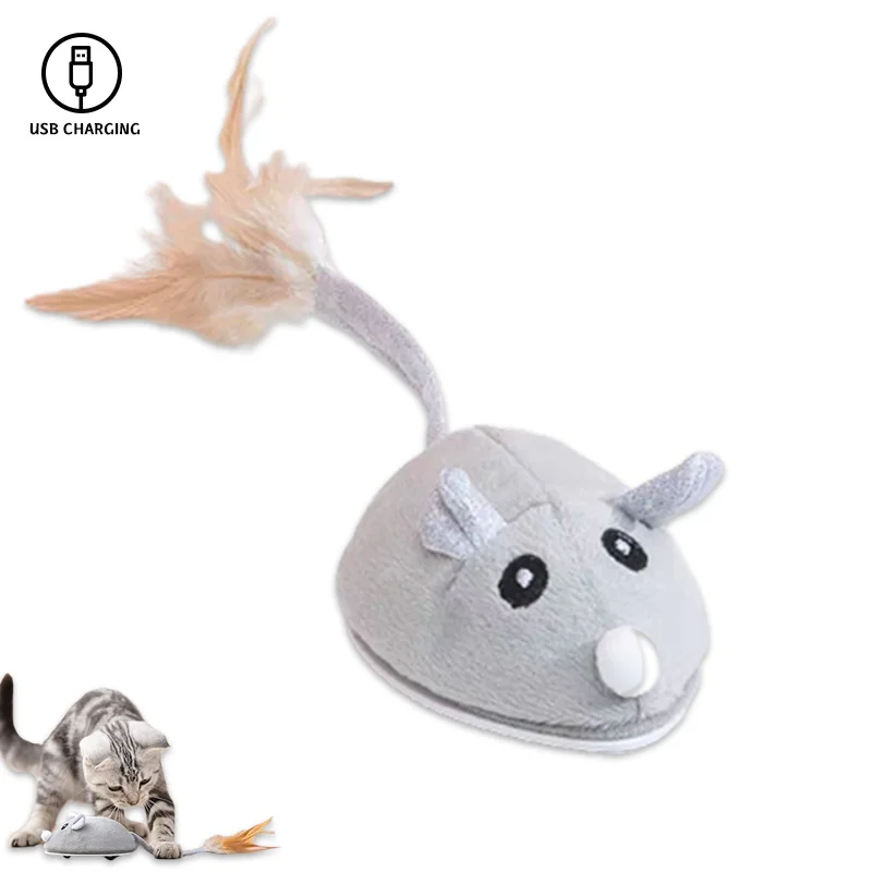 

Smart Mouse Cat Toys Electric Sliding Simulation Mouse Funny Cat Toy USB Charging Self-play Intelligent for All Cats Play Games