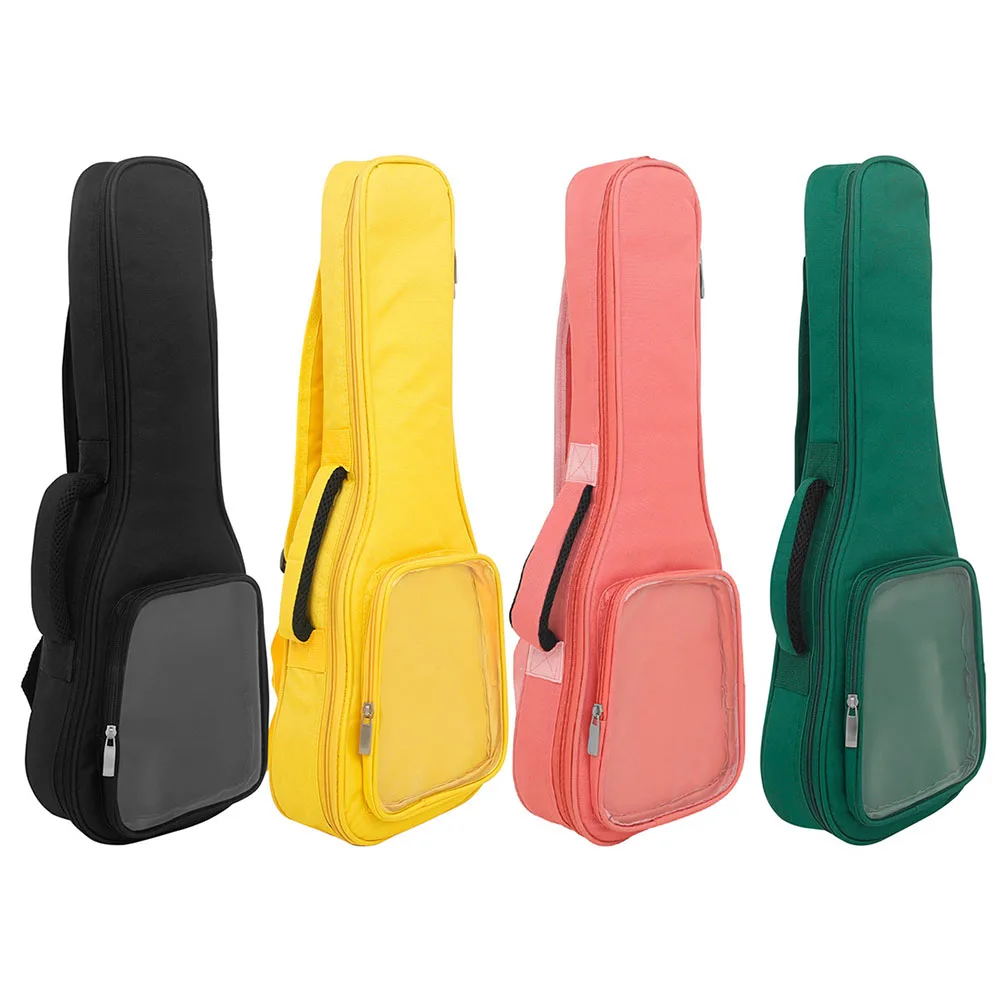 

23In Portable Ukulele Bag Transparent Pockets Portable Ukulele Bag Sponge Soft Case Shoulder Backpack With Shoulder Straps