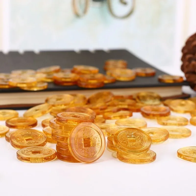 10 шт./лот фэн-шуй хрустальная монета деньги удача богатство китайская украшение