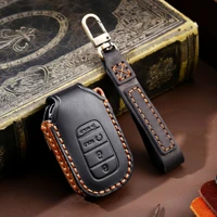 leather car key fob case cover holder for honda accord civic vezel remote shell 2022