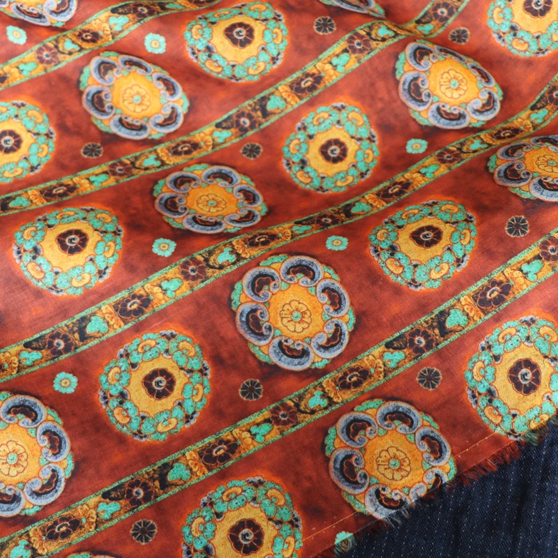 Dunhuang высококачественная ткань из натурального чистого рами с цифровой печатью