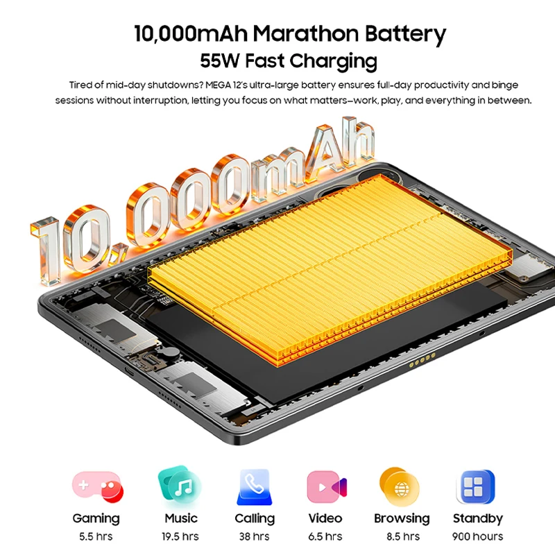 Фото Blackview MEGA 12 Планшет 5G 12,2 дюйма 2,4 К 120 Гц Размер дисплея 7200 Процессор IP69K Водонепроницаемая камера 50 МП 10000 мАч Pad ПК №4