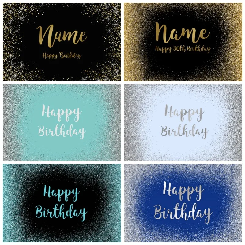 

Custom Party Background Rose Gold Font Glittering Happy Birthday Backdrop Floral Dots Adult Girl Birthday Dinner Decor Banner