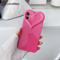 candy color cute love heart lens protective phone case for iphone 11 12 pro max x xr xs 7 8 plus se 20 shockproof silicone cover
