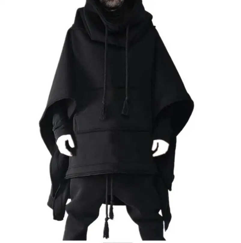 

HOT / Spring Men’s New Fashion Personalized Customization Large-size Loose Mid-length Single-breasted Hooded Cloak Coat S-6XL