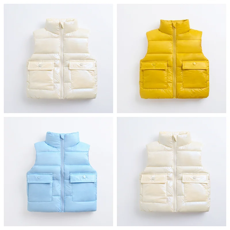

Baby Down Cotton Vest Autumn Winter Baby Boys Clothes Set Thick Fleece Cartoon Girls Clothing Set Tricken Ins Sport Suit Warm