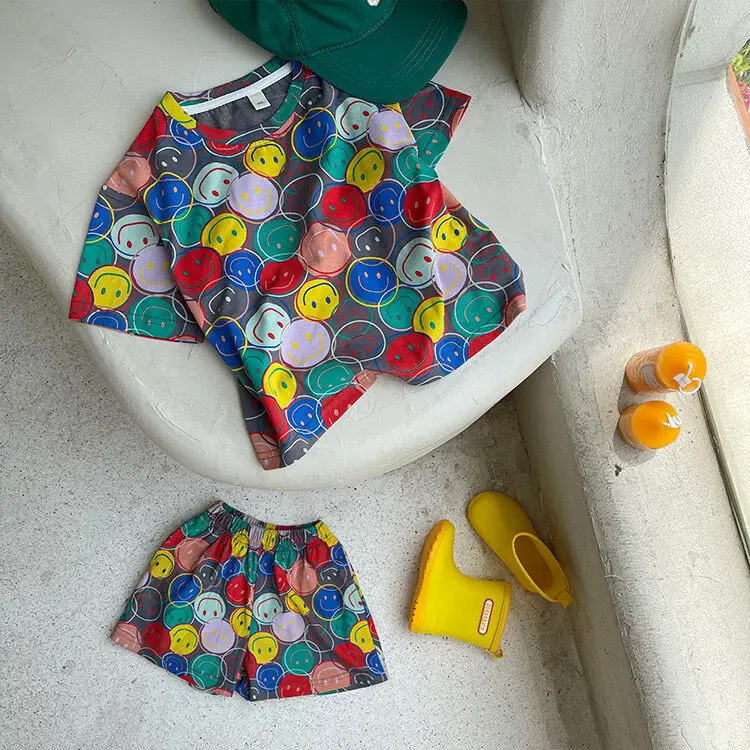 Baby Boys Clothing Casual Summer Cotton T-Shirt&Shorts Sets Children Cartoon Clothes Suit For Kids Girls Outfit