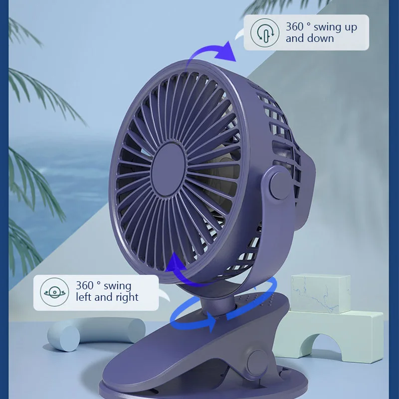 Портативный Настольный USB-вентилятор с клипсой перезаряжаемый настольный