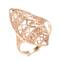 luxury 585 rose gold ring for women micro ax inlay natural zircon ethnic bride rings trendy vintage wedding jewelry 2022