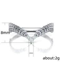 fashion simple leaf shape ladies ring party shine cz everyday wearable ring exquisite girl gift jewelry accessories