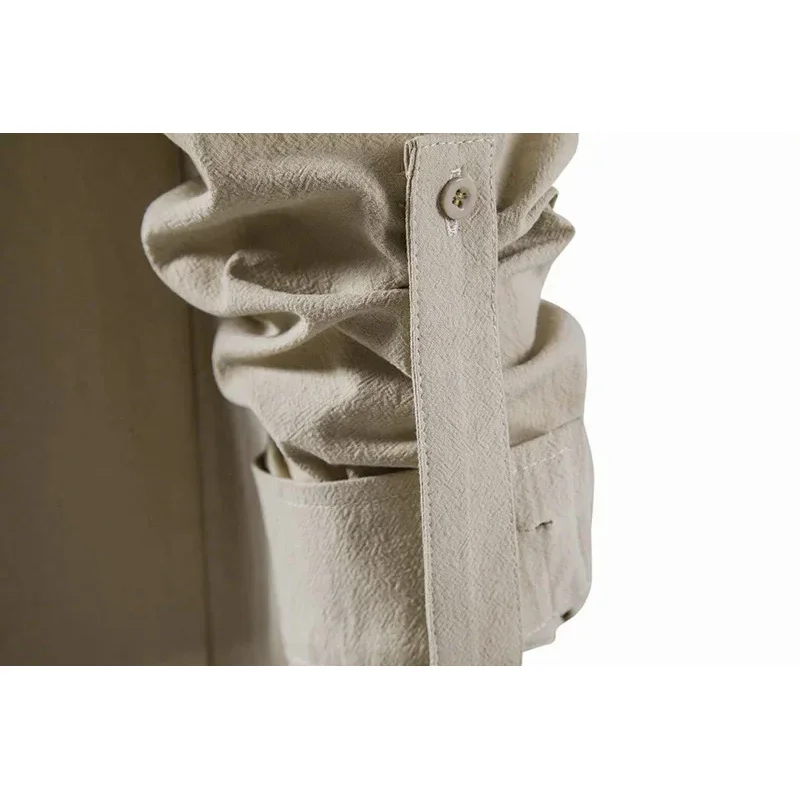 Хлопковая льняная блузка с длинным рукавом рубашка в стиле бохо для отдыха