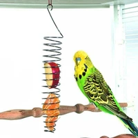 bird parrot food fruit basket millet feeding holder cage hanging bird toy ks