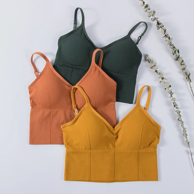 

Women Tank Crop Top Seamless Underwear Crop Top Female U Back Short Tops Women Sexy Lingerie Sleeveless Padded Camisole